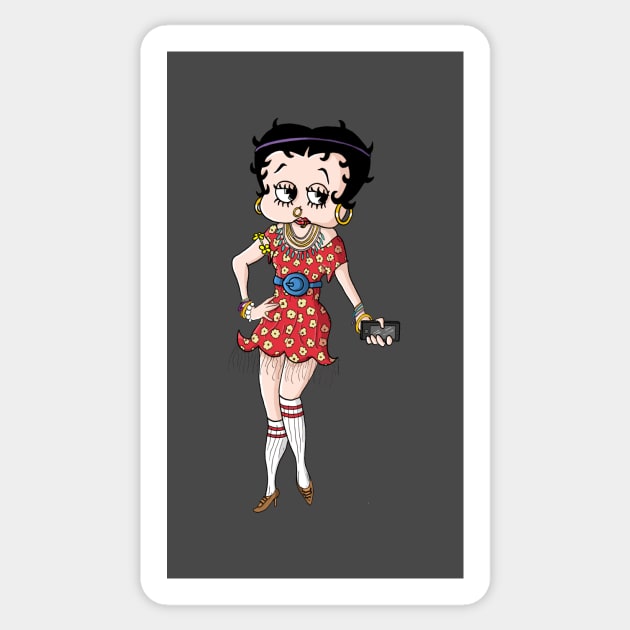 Hipster Betty Boop Sticker by mattlassen